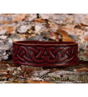  Leather Bracelet Cuff Wristband  Celtic Knotwork  Vikings Nordic Talisman Amulet  Carving Leather 